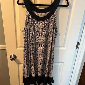 Tommy Bahama Navy and Cream Asymmetrical Dress